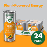 V8 +Energy Peach Mango Juice Energy Drink, 8 fl oz Can (24 Pack)