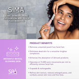 SPA SCIENCES - SIMA Sonic Dermaplaning Tool - Patented Painless 2 in 1 Facial Exfoliation & Peach Fuzz-Hair Removal System w/ 7 Weeks Treatment Included - Anti-Aging – 3 Speeds – Rechargeable