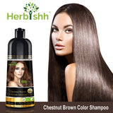 Hair Color Shampoo for Gray Hair – Magic Hair Dye Shampoo – Colors Hair in Minutes–Long Lasting–500 Ml–3-In-1 Hair Color–Ammonia-Free | Herbishh (Chestnut Brown)