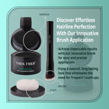 THICK FIBER Root Touch Up Powder, Root Cover Up Hairline Powder for Thin Hair - Water & Sweat Resistant Hair Loss Concealer Set with Hair Powder for Thinning Hair Women, Includes Brush (Black)