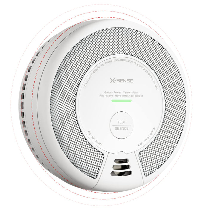 X-Sense Wireless Interconnected Combination Smoke and Carbon Monoxide Detector, 10-Year Battery Powered Fire and CO Alarm, SC06-W, Pack of 1