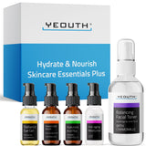 YEOUTH Hyaluronic Acid Serum, Vitamin C Serum for Face, Facial Toner, Under Eye Gel, Rejuvenating Face Cream, Mothers Day Gifts, Self Care Routine 5-Piece, Skin Care Gift Set