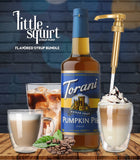 Sugar Free Pumpkin Syrup for Coffee 25.4 Ounces, Torani Sugar Free Pumpkin Pie with Little Squirt Syrup Pump