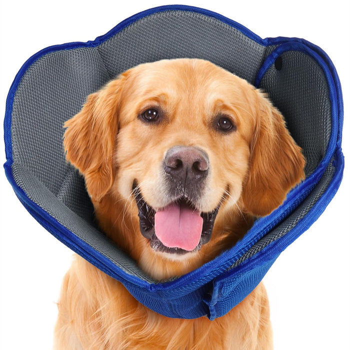 IDOMIK Dog Cone for Dogs After Surgery, Comfy Soft Dog Cones for Large Medium Small Dogs Cats, Adjustable Protective Dog Recovery Collars & Cones Alternatives to Prevent Pets from Licking Wounds,L