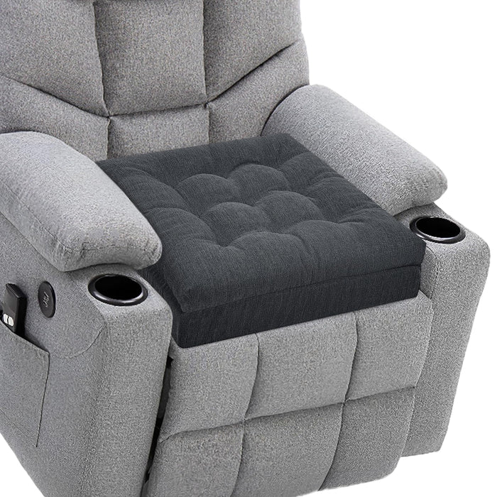 HAVARGO Recliner Cushions for Elderly, 20x20x5 Inch Thick Chair Cushion Patent Design Soft Tufted Dual Layer Booster Seat Cushions for Seniors Recliner Risers Gray 1P