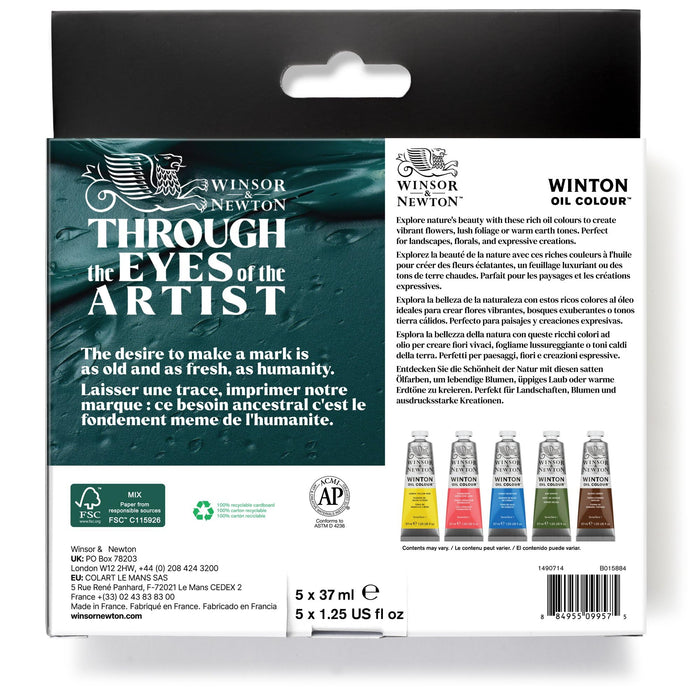 Winsor & Newton Winton Oil Color Paint Set, Botanicals, 5 x 37ml Tubes