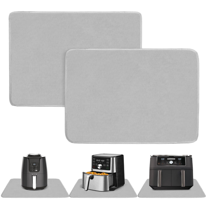 Amerbro Heat Resistant Mats for Countertop - Firproof 16x24 in Heat Resistant Mats for Air Fryer - Kitchen Countertop Protector for Air Fryer, Coffee Maker, Stand Mixer, Toaster, Oven 2PCS - Grey