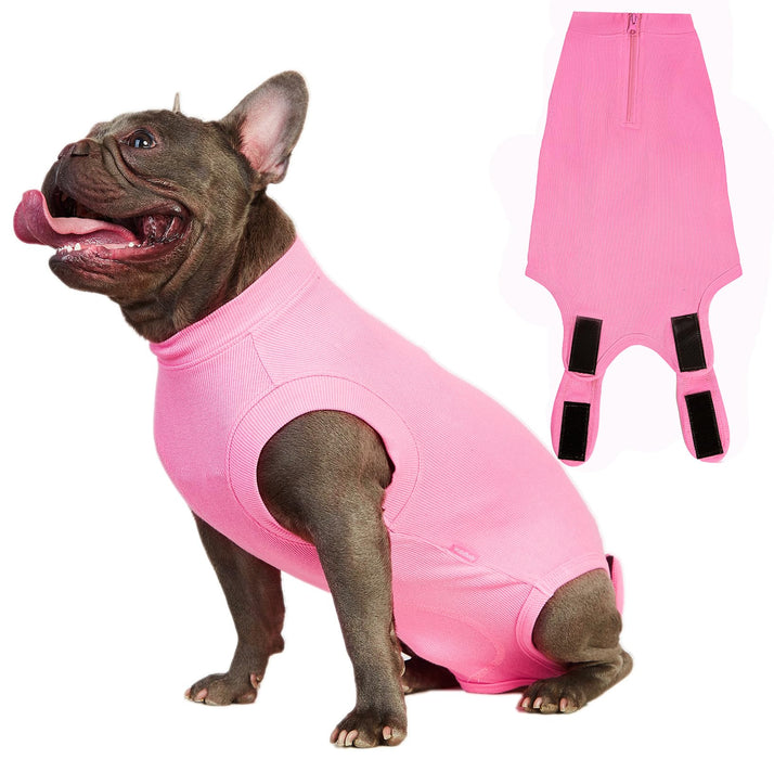 Wabdhaly Dog Surgery Recovery Suit,Small Suit for Female Spay Male Neuter Dogs Puppy Surgical Recovery,Blank Pink Body Suit S