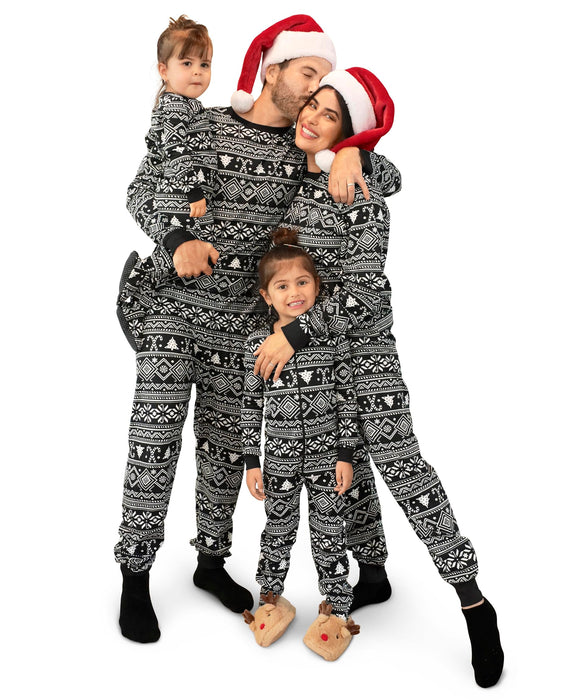 The Children's Place Group 1-Family Matching, Christmas Pajama Sets, Cotton, Fairsile-Black