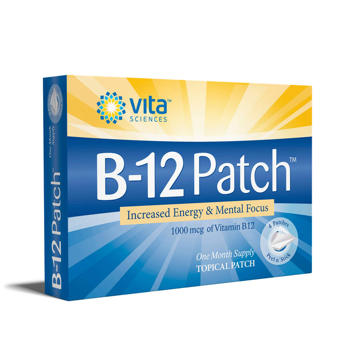 Vita Sciences Vitamin B12 Patch - Extra Strength Formula for Men and Women, 1 Month Supply. Boost Energy, Focus, Memory & Metabolism