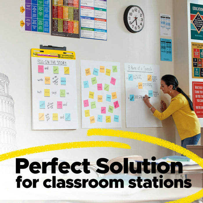 Post-it Super Sticky Easel Pad, 25 x 30 Inches, 30 Sheets Per Pad, 4 Pads, Large, White Grid, Premium Self Stick Flip Chart Paper, Super Sticking Power
