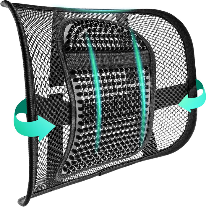 Samyoung Mesh Back Lumbar Support, Back Support Seat Cushion with Breathable Mesh for Office Chairs Car 12” x 16”