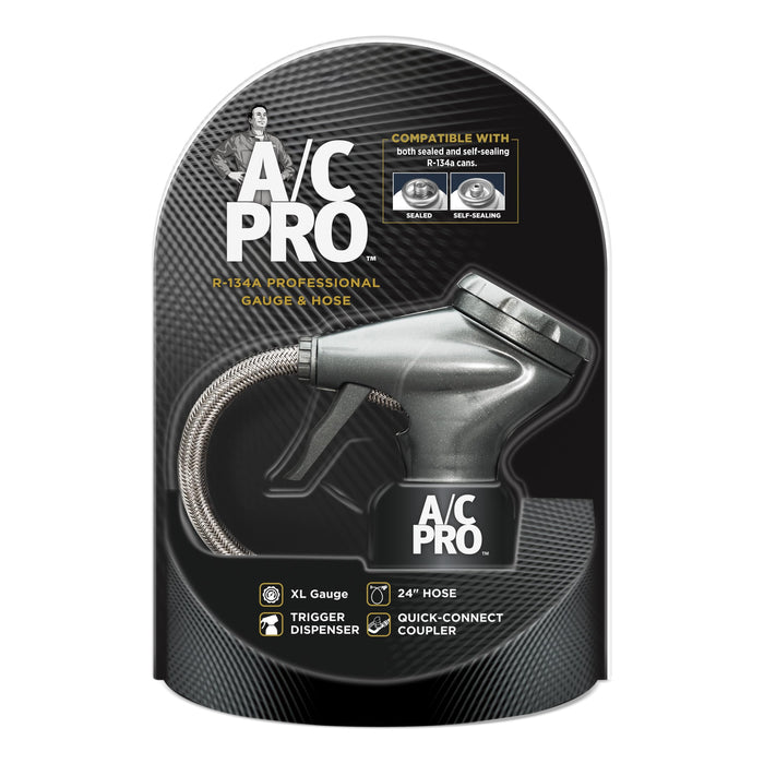 InterDynamics Car Air Conditiioner Gauge and Hose by InterDynamics, A/C Pro Air Conditioner Recharge Gauge and Dispenser for Cars, Trucks, 24 In Hose