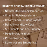 1 Ingredient Organic Tallow Soap for Sensitive Skin - 130 grams each, Pack of 2 - Premium Unscented and Fragrance Free Beef Tallow Skincare, Naturally Gentle (UNSCENTED) (2 Pack Unscented)