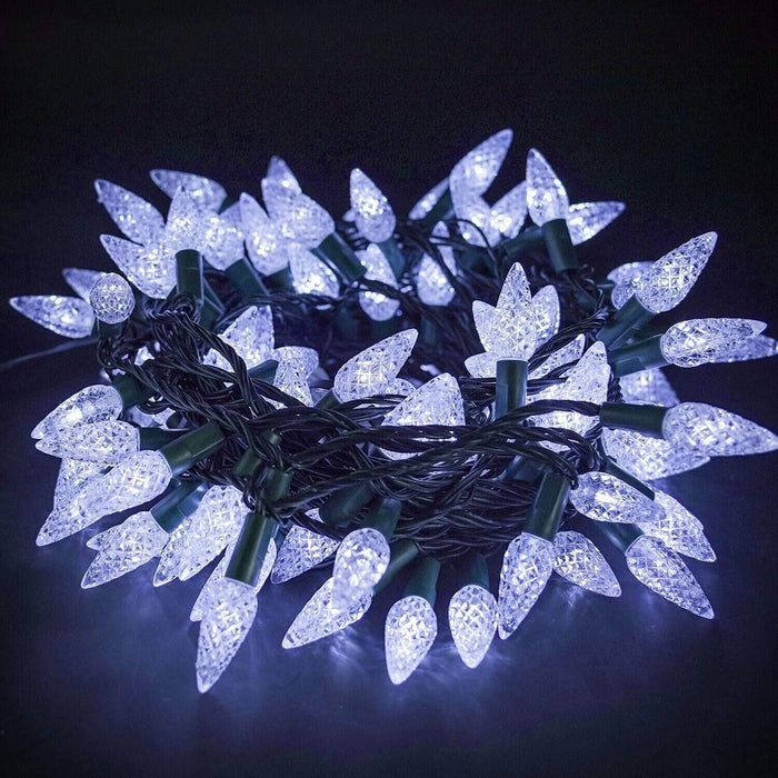 Twinkle Star C6 Christmas String Lights, 100 LED 33ft Fairy Lights with 29V Safe Adaptor, Indoor Outdoor 8 Lighting Modes for Patio Xmas Tree Wedding Party Decor, Cool White