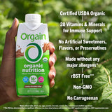 Orgain Organic Nutritional Protein Shake, Creamy Chocolate Fudge - 16g Grass Fed Whey Protein, Meal Replacement, 20 Vitamins & Minerals, Fruits & Vegetables, Gluten Free, Non-GMO, 11 Fl Oz (12 Pack)