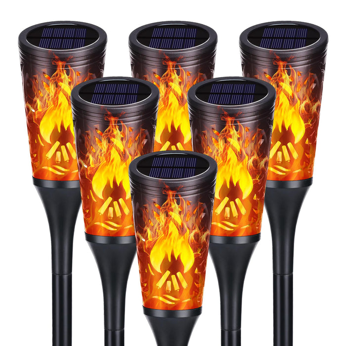 Toodour Solar Halloween Lights Outdoor, 6 Pack Solar Torch Light Waterproof