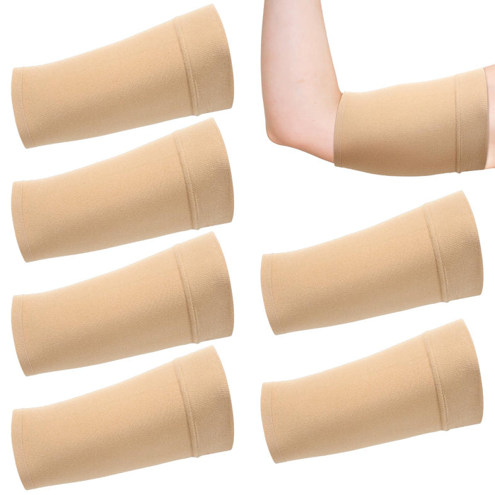 Vinsatin 6 Pcs PICC Line Sleeve PICC Line Cover Fashionable Breathable Upper Arm Cover for Adult (Light Neutral Color,X-Large)