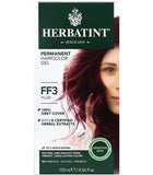 Herbatint Permanent Haircolor Gel, FF3 Plum, Alcohol Free, Vegan, 100% Grey Coverage - 4.56 oz