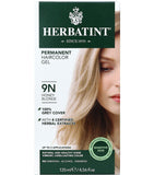 Herbatint Permanent Haircolor Gel, 9N Honey Blonde, Alcohol Free, Vegan, 100% Grey Coverage - 4.56 oz