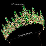 TOBATOBA Light Green Tiaras and Crowns for Women, Rhinestone Princess Tiara, Crystal Crown Royal Queen Crown for Women, Quinceanera Headpieces for Birthday Prom Pageant Halloween