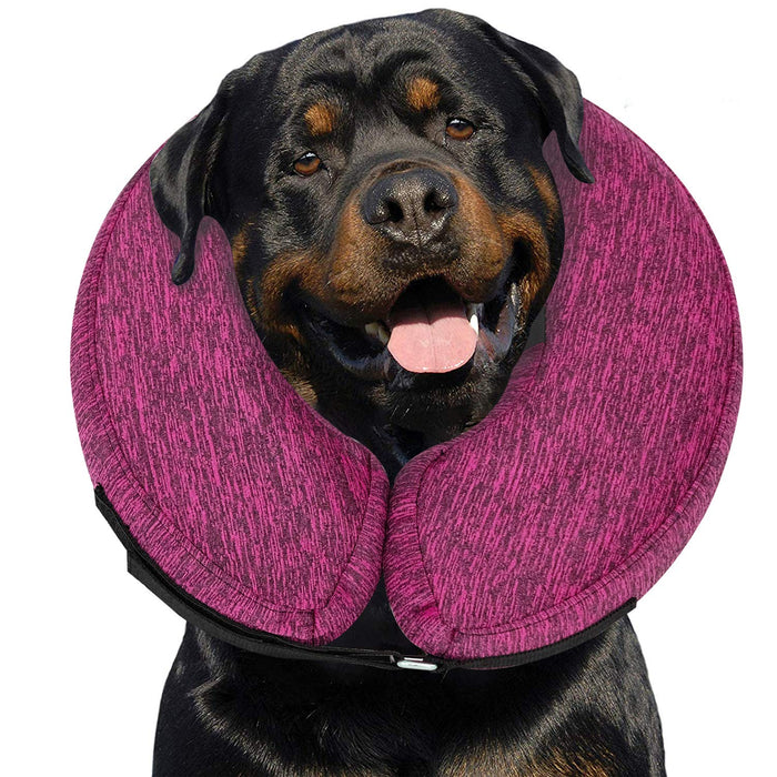 MIDOG Dog Cone Collar, Inflatable Dog Neck Donut Collar Alternative After Surgery, Soft Protective Recovery Cone for Small Medium Large Dogs and Cats Puppies - Alternative E Collar (Rose, XL)