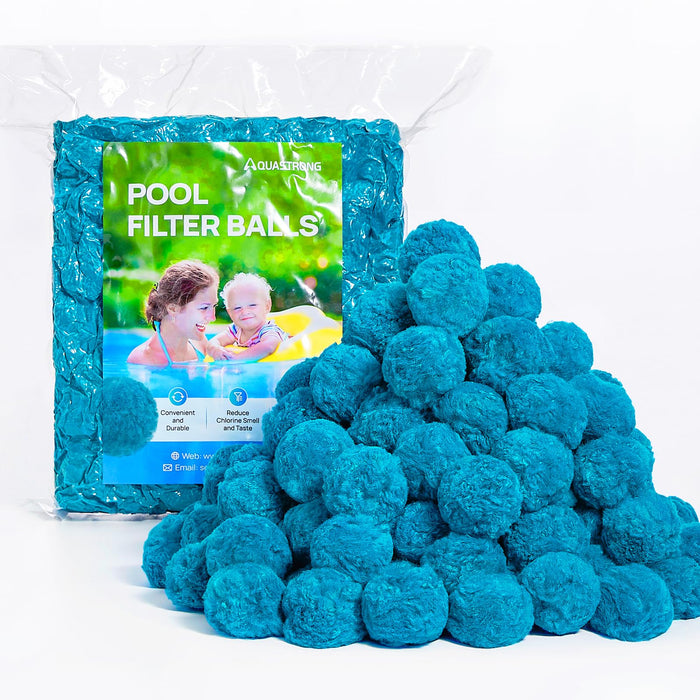 AQUASTRONG Pool Filter Balls for Sand Filter Pump, 1.5 lbs Reusable Sand Filter Balls (Replaces 50 lbs Pool Filter Sand), Efficient Blue Filter Balls for Swimming Pools, Filter Pumps, Aquariums
