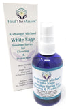 Heal the Masses White Sage Spray: White Sage Smudge Spray for Clearing and Protection - Smokeless Liquid Smudging Spray Infused with Quartz Crystals - Negative Energy Cleansing Mist - 4 Fluid Ounces