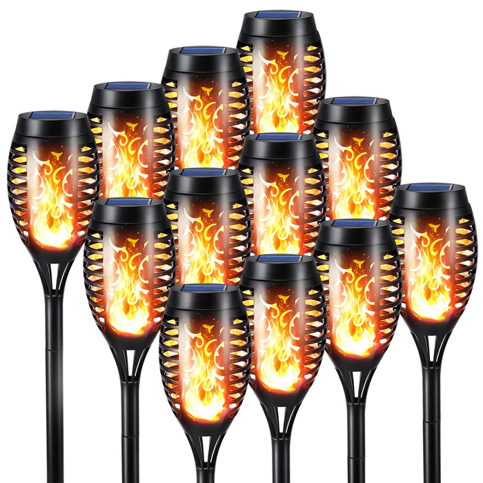 Toodour Solar Torch Flame Lights, 12 Pack Solar Halloween Lights Outdoor