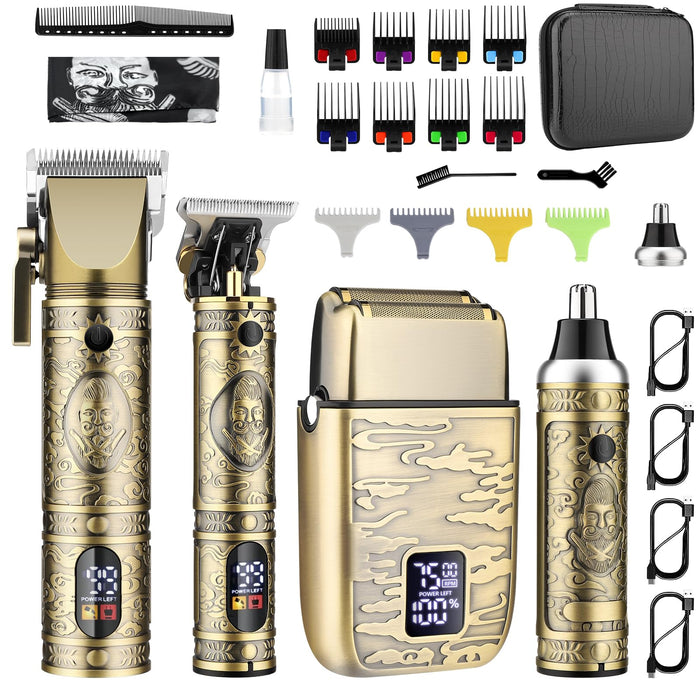 GSKY Hair Clippers for Men Professional,Beard Trimmer Kits & Sets, Cordless Mens Hair Trimmer, Electric Shavers, Haircutting Machine with LED Display, for Barber,for Gifts