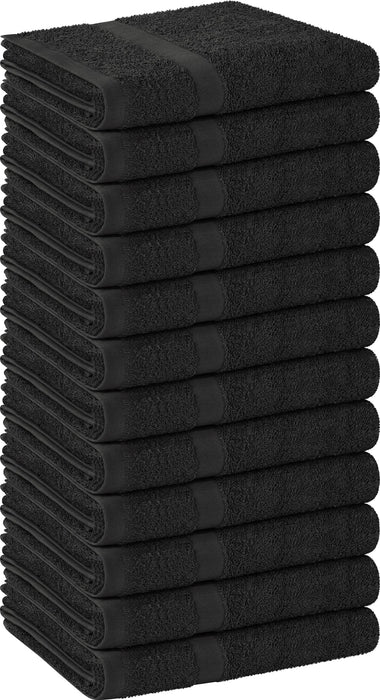 Utopia Towels - Salon Towel, Pack of 12 (Not Bleach Proof, 16x27 Inches) Highly Absorbent Cotton Towels for Hand, Gym, Beauty, Spa, and Home Hair Care, Black