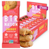 B.T.R. Bar Superfood Keto Protein Bars, Plant Based Vegan Protein, Low Carb Food, Low Calorie, Gluten Free, No Sugar Alcohols, Boosted with Superfoods & Adaptogens (12 Pack) (Cinnamon Cookie Dough ENERGY)