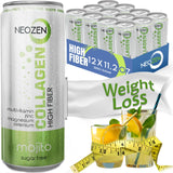 NEOZEN Collagen Sparkling Drink with Dietary Fiber - Balanced Nutrients for Wellness - Sugar Free - Keto-Friendly - No Gluten - No Caffeine - 11.2 fl oz (12 Pack)