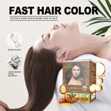 Herbishh Hair Color Shampoo for Gray Hair–Natural Hair Dye Shampoo with Argan Hair Mask–Travel size-Colors Hair in Minutes–Long lasting colour–10pack+1pack–Ammonia-Free (Light Brown)