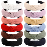 VELSCRUN 12 Pack Headbands for Women Gilrs Fashion Knotted Head Bands Solid Headband Non Slip Hair Band for Women's Thin Thick Short Hair Face Wash Hair Accessories Gifts for Women