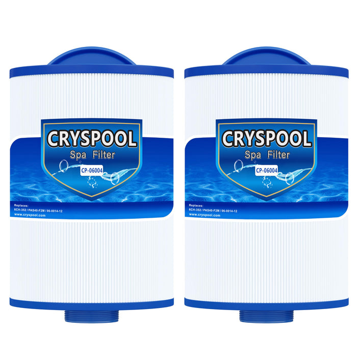 Cryspool® 06004 Filter Compatible with Artesian Spas 06-0014-12, PMA-R1/x268546 with Closed Handle(Not be Removed), 6CH-352, FC-0318, PAS40-F2M, 06-0055-12, 35 Sq. Ft Spa Filter Cartridge, 2 Pack