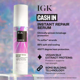 IGK CASH IN Instant Repair Serum | Breakage Protection + Seal Split Ends + Heat Protection | Vegan + Cruelty Free| 1.7 Oz