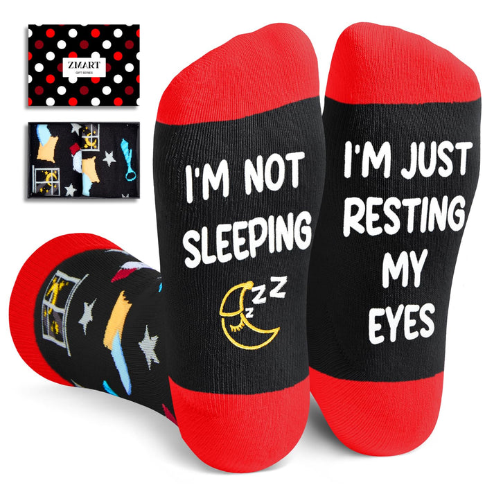 Zmart Birthday Gifts For Men - Im Not Sleeping Socks, Gifts For Dad Husband Grandpa, Gifts For Elderly Men, Father Day Gifts Christmas Gifts Stocking Stuffers