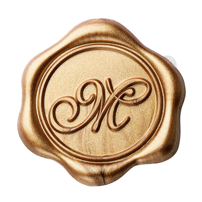 Yoption Initial Alphabet M Adhesive Wax Seal Stickers, 50 Pack Letter Wax Seal Stickers Envelope Seal Stickers Envelope Seals Self Adhesive Gold Stickers for Wedding Party Birthday Christmas (M)