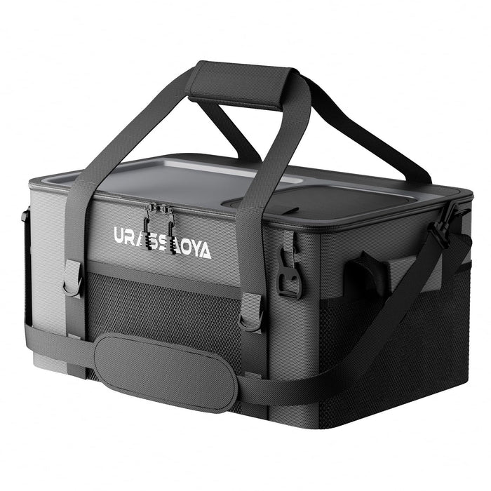 [2026 Updated] 50 Can Collapsible Soft Cooler Bag with Hard PP Lid, Leakproof Insulated Ice Chest with Quick-Access Top Hatch, Bottle Opener & Mini Table for Beach, Camping, Travel (Charcoal Gray)