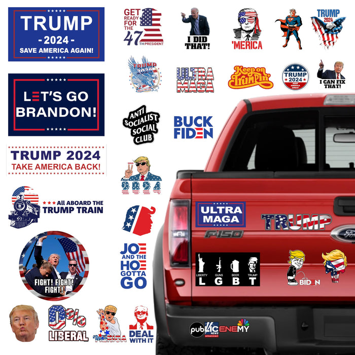 The Original Trump 2024 Stickers -100pcs (Extra Large), Bumper Sticker, Trump Decal for Laptop, Phone, Car, Water Bottle