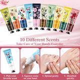 Dansib 120 Pack Hand Cream Gifts Set for Women Mini Lotion Travel Hand Lotion Bulk for Dry Cracked Hands, Mini Hand Lotion for Mother's Day Gifts, Birthday and Baby Shower Party Favors, 10 Styles