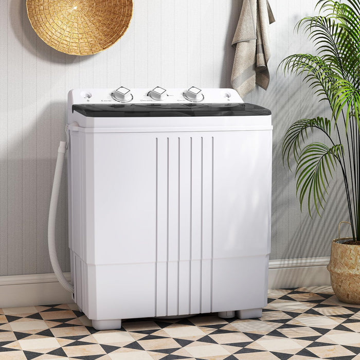 Giantex Washing Machine, 20Lbs Capacity, Washer and Spinner Combo, Portable Compact Twin Tub 12Lbs Washing and 8Lbs Spinning, Inlet and Drain Hose, Laundry Washer for Apartment RV Dorm