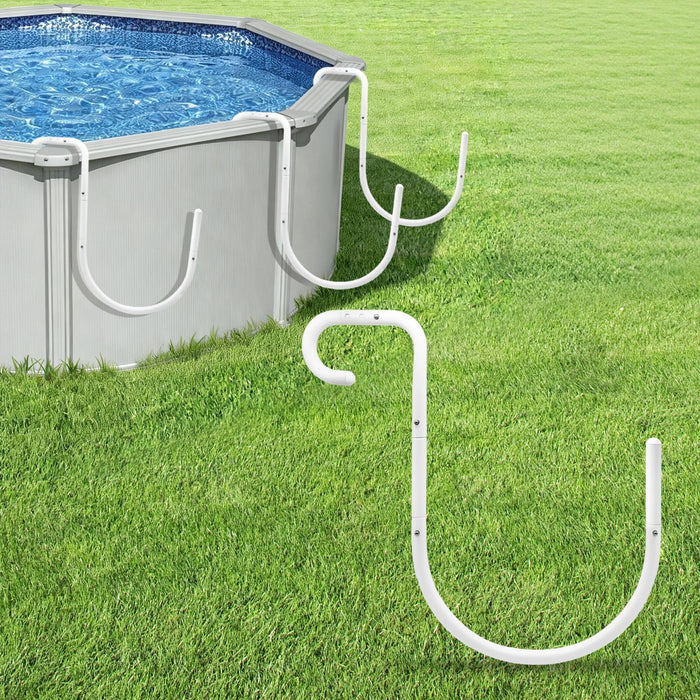 Pool Helper 5-Pack Solar Cover Holder for Steel Wall Above Ground Pools, Heavy Duty Solar Saddle Hooks, No-Drill Adjustable Solar Blanket Storage Brackets, Fits 6"-11" Top Rails