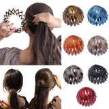 7PCS Bird’s Nest Hair Clip,Expandable Ponytail Holder Clip,Vintage Geometric Retractable Hair Loops Hair Accessories for Women and Girls (7PCS A)