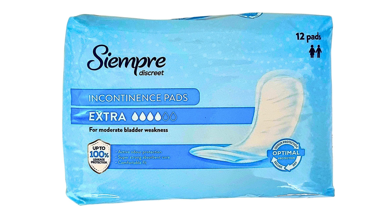 12 Hygiene Pads (1 Pack) Extra Sensitive Siempre 100% Secure & Discreet for Very Sensitive Bladders