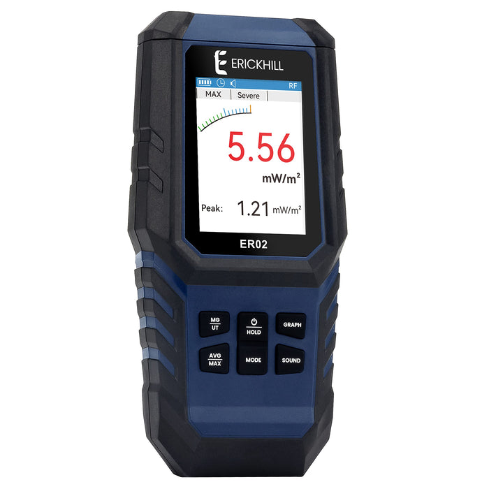 ERICKHILL EMF Meter,3-in-1Rechargeable Digital Electromagnetic Field Radiation Detector for EF RF MF,5G Cell Tower, WiFi Signal Detector, for Home&Office EMF Inspections, and Ghost Hunting