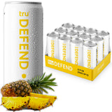 Tru Defend Seltzer, Immune Support Drinks with 100% Vitamin C, Pineapple Fruit Juice Flavored Sparkling Water, Caffeine Free, Kosher, Gluten Free, Vegan, Low Calories, No Sugar Added Beverages, 12oz (Pack of 12)