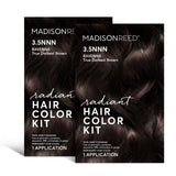 Madison Reed Radiant Hair Color Kit, Darkest Brown for 100% Gray Coverage of Resistant Gray Hair, Ammonia-Free, 3.5NNN Ravenna Brown, Permanent Hair Dye, Pack of 2