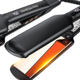 VANESSA PRO Flat Iron Hair Straightener, 100% Pure Titanium Flat Iron for One Pass to Achieve a Sleek Look, Curls Beautifully & Straightens Well - 2 inches